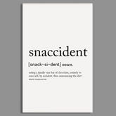 Modern Minimalist Snaccident Definition Wall Art